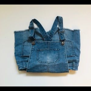 Girls jean overall shorts